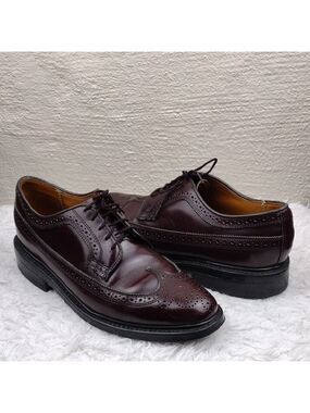 Dexter Vintage Classic Men's Brown Wingtip Almond Toe Lace Up Oxford Brogue Shoe